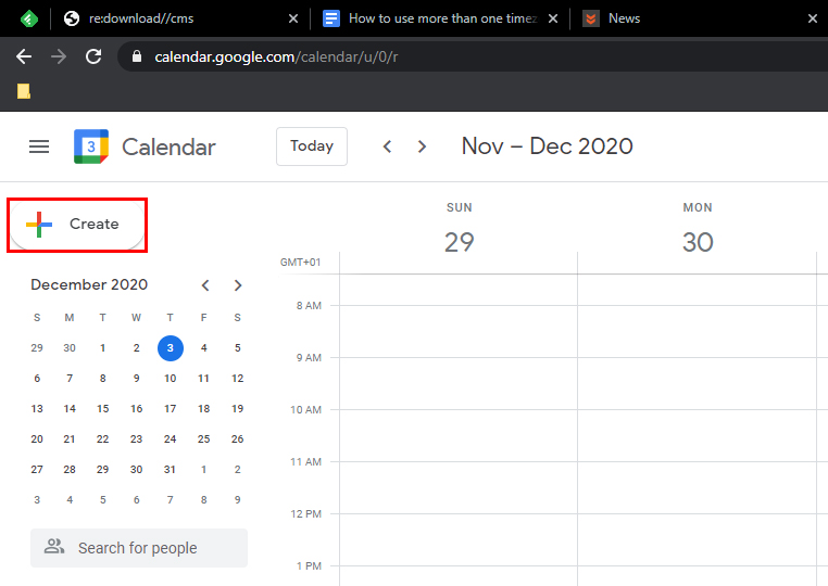 How to use more than one time zone for events in Google Calendar.